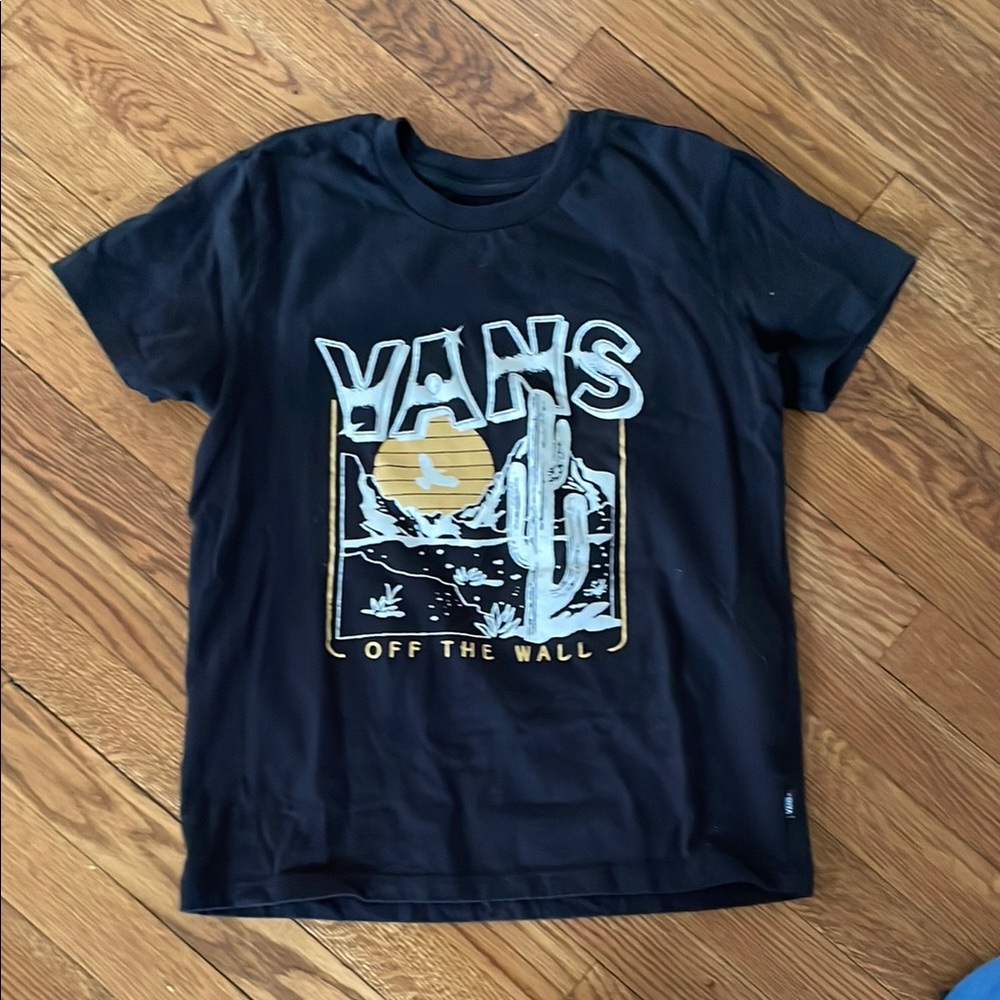 Women's Deserted Vans Off the Wall Black Graphic T-Shirt